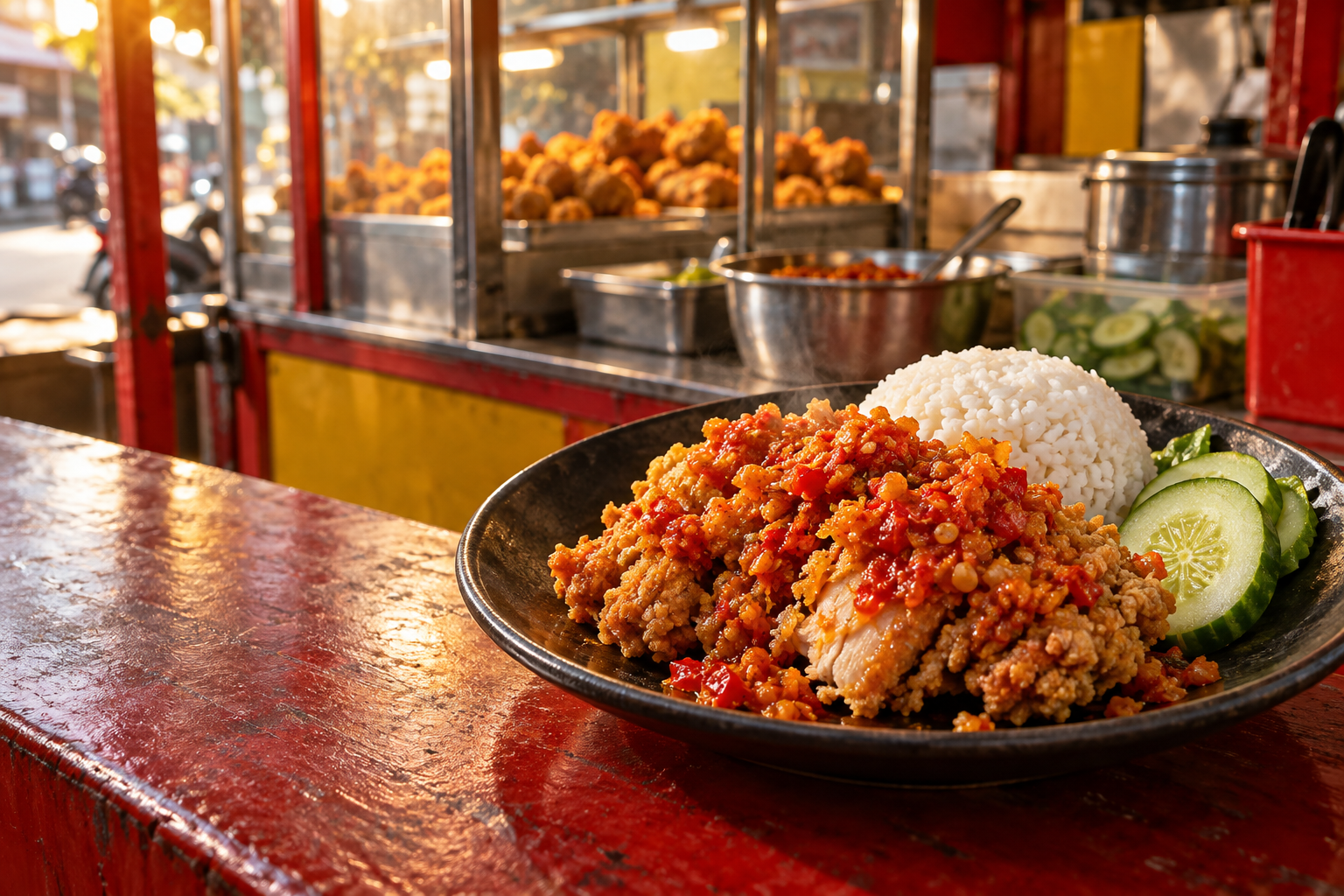 Paket kemitraan AJO Ayam Geprek dan booth gerobak